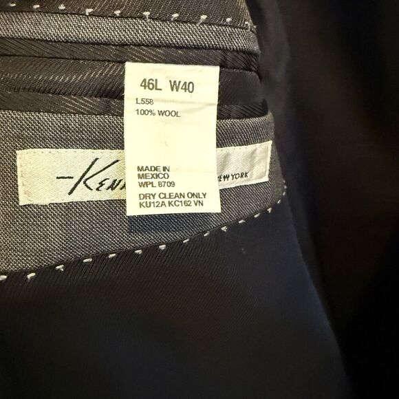 KENNETH COLE New York Mens 46L W40 Gray 100% Wool Blazer Sport Coat Suit Jacket - Picture 5 of 6